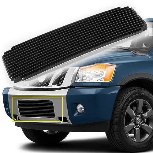 Black Lower Bumper Grill Grille Fits 2004-2015 Nissan Titan/04-07 Armada
