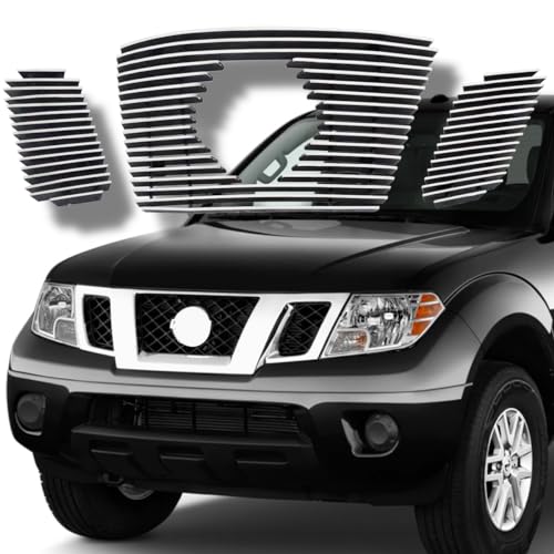 Front Upper Grille Fits 2009-2020 Nissan Frontier Billet Grille Chrome