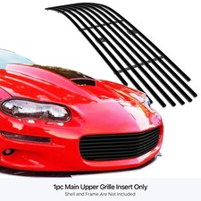 Fits 1998-2003 Chevy Camaro Black Main Upper Billet Grille Insert