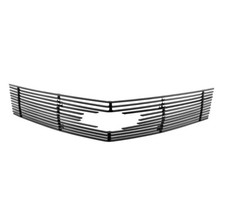 FOR 10-13 CHEVY CAMARO SHORT UPPER BILLET GRILLE GRILL INSERT BLACK LOGO CUTOUT